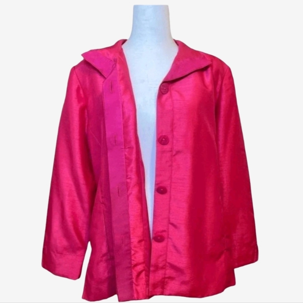 Chico's Womens Plus Size Shatung Jacket Lotus Petal Size 2X